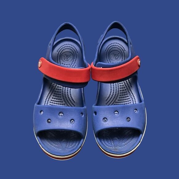 Little Kids Unisex Crocs Royal Blue BayBand Crocband Ii Sandals Size J 2 - Picture 2 of 9